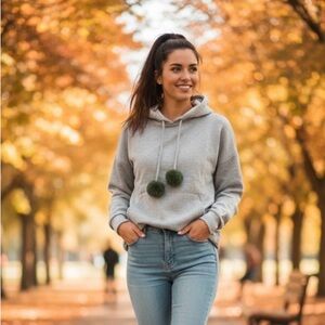 Catherine Malandrino Woman’s XS Hoodie Gray Pull Over Sweater